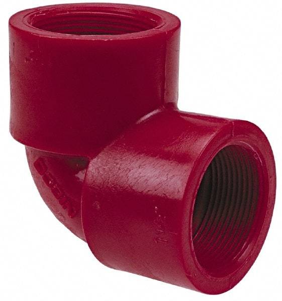 NIBCO - 1/2" PVDF Plastic Pipe 90° Elbow - Schedule 80, FIPT x FIPT End Connections - Eagle Tool & Supply