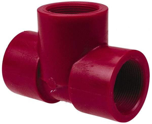 NIBCO - 1" PVDF Plastic Pipe Tee - Schedule 80, FIPT x FIPT x FIPT End Connections - Eagle Tool & Supply