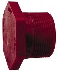 NIBCO - 1-1/2" PVDF Plastic Pipe Threaded Plug - Schedule 80, MIPT x MIPT End Connections - Eagle Tool & Supply
