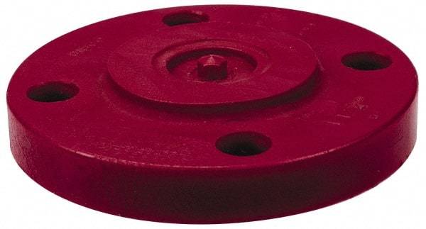 NIBCO - 4" Pipe, 9" OD, PVDF Blind Pipe Flange - Schedule 80, Red - Eagle Tool & Supply