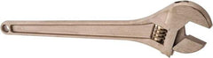 Ampco - 1-11/16" Jaw Capacity, 15" Nonsparking Adjustable Wrench - Aluminum Bronze, Plain Finish - Eagle Tool & Supply