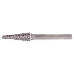 SL-2 Double Cut Solid Carbide Bur-Included Angle Shape - Exact Industrial Supply