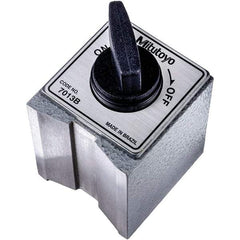 Mitutoyo - 58.5mm Long x 50mm Wide x 55mm High Fine Adjustment Magnetic Indicator Base with On/Off Switch - 600 N Magnetic Pull - Eagle Tool & Supply
