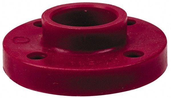 NIBCO - 4" Pipe, 9" OD, PVDF Socket Pipe Flange - Schedule 80, Red - Eagle Tool & Supply