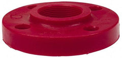 NIBCO - 3/4" Pipe, 3-7/8" OD, PVDF Threaded Pipe Flange - Schedule 80, Red - Eagle Tool & Supply