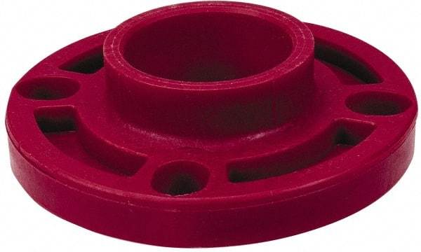 NIBCO - 4" Pipe, 9" OD, PVDF Socket Pipe Flange - Schedule 80, Red - Eagle Tool & Supply