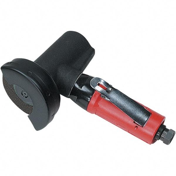 Autobrade Red - 3" Wheel Diam, 20,000 RPM, Pneumatic Cutoff & Cutoff-Grinder Tool - Right Angle Handle, 1/4 NPT Inlet - Eagle Tool & Supply