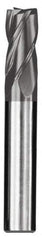 SGS - 11/16", 1-3/8" LOC, 3/4" Shank Diam, 4" OAL, 4 Flute, Solid Carbide Square End Mill - Single End, AlTiN Finish, Spiral Flute, 30° Helix, Centercutting, Right Hand Cut, Right Hand Flute, Series 1 - Eagle Tool & Supply