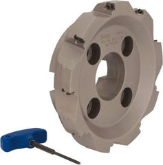 Iscar - 9 Inserts, 8" Cut Diam, 2-1/2" Arbor Diam, 0.56" Max Depth of Cut, Indexable Square-Shoulder Face Mill - 0/90° Lead Angle, 2-1/2" High, AD..1505.. & HM90 AD..1505.. Insert Compatibility, Series HM90 - Eagle Tool & Supply
