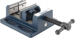 Gibraltar - 3" Jaw Opening Capacity x 1-1/8" Throat Depth, Horizontal Drill Press Vise - 3" Wide Jaw, Stationary Base, Standard Speed, 6-9/16" OAL x 2-7/16" Overall Height, Cast Iron - Eagle Tool & Supply