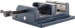 Gibraltar - 6" Jaw Opening Capacity x 2" Throat Depth, Horizontal Drill Press Vise - 6" Wide Jaw, Stationary Base, Standard Speed, 10-15/16" OAL x 3-9/16" Overall Height, Cast Iron - Eagle Tool & Supply