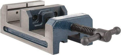 Gibraltar - 4" Jaw Opening Capacity x 1-1/2" Throat Depth, Horizontal Drill Press Vise - 4" Wide Jaw, Stationary Base, Standard Speed, 7-5/16" OAL x 2-11/16" Overall Height - Eagle Tool & Supply