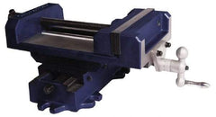 Gibraltar - 8" Jaw Opening Capacity x 2" Throat Depth, Horizontal Drill Press Vise - 8" Wide Jaw, Cross Slide Base, Standard Speed, 8" OAL x 7-1/4" Overall Height, Cast Iron - Eagle Tool & Supply