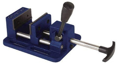 Gibraltar - 3" Jaw Opening Capacity x 1-1/16" Throat Depth, Horizontal Drill Press Vise - 3" Wide Jaw, Stationary Base, Standard Speed, 7-1/4" OAL x 2.975" Overall Height, Cast Iron - Eagle Tool & Supply