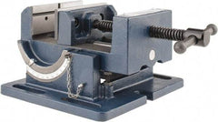Gibraltar - 4" Jaw Width, 4" Jaw Opening Capacity, Angle Stationary Machine Vise - Manual Operation, 1 Station, 9-7/16" Long x 4-1/2" High x 1-1/2" Deep, 1-1/2" Jaw Height - Eagle Tool & Supply