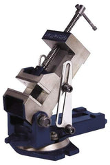 Gibraltar - 4" Jaw Width, 4" Jaw Opening Capacity, Angle Swivel Machine Vise - Manual Operation, 1 Station, 12" Long x 6-1/4" High x 1-1/8" Deep, 1-1/8" Jaw Height - Eagle Tool & Supply