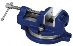 Gibraltar - 6" Jaw Width, 6" Jaw Opening Capacity, Horizontal Swivel Machine Vise - Manual Operation, 1 Station, 14-1/2" Long x 5-1/2" High x 2" Deep, 2" Jaw Height - Eagle Tool & Supply