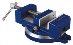 Gibraltar - 4-1/2" Jaw Width, 4" Jaw Opening Capacity, Horizontal Swivel Machine Vise - Manual Operation, 1 Station, 11-1/2" Long x 3-1/2" High x 1-1/4" Deep, 1-1/4" Jaw Height - Eagle Tool & Supply