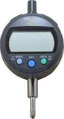 Mitutoyo - 0 to 12.7mm Range, 0.00005" Graduation, Electronic Drop Indicator - Lug-on-center Back, Accurate to 0.0001", English & Metric System, LCD Display - Eagle Tool & Supply
