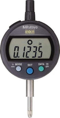Mitutoyo - 0 to 12.7mm Range, 0.0005" Graduation, Electronic Drop Indicator - Lug Back, Accurate to 0.001", LCD Display - Eagle Tool & Supply