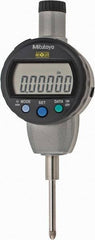 Mitutoyo - 0 to 1" Range, 0.00005" Graduation, Electronic Drop Indicator - Flat Back, Accurate to 0.0001", English & Metric System, LCD Display - Eagle Tool & Supply