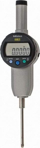 Mitutoyo - 0 to 2" Range, 0.0005" Graduation, Electronic Drop Indicator - Flat Back, Accurate to 0.0016", English & Metric System, LCD Display - Eagle Tool & Supply