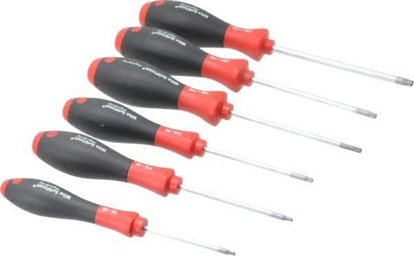 Wiha - 6 Piece Torx Screwdriver Set - Bit Sizes: Torx T8, T10, T15, T20, T25 & T30 - Eagle Tool & Supply