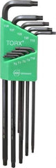 Wiha - 10 Piece T6 to T30 Alloy Steel L-Key Long Arm Torx Key Set - T6, T7, T8, T9, T10, T15, T20, T25, T27, T30 Torx Size - Eagle Tool & Supply