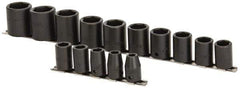 Proto - 15 Piece 1/2" Drive Impact Socket Set - 6 Points, 3/8" to 1-1/4" Range, Inch Measurement Standard - Eagle Tool & Supply