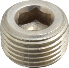 Merit Brass - 3/8" Grade 316/316L Stainless Steel Pipe Hex Countersunk Plug - MNPT End Connections, 150 psi - Eagle Tool & Supply