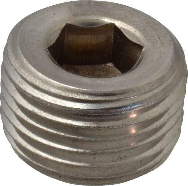 Merit Brass - 1/2" Grade 316/316L Stainless Steel Pipe Hex Countersunk Plug - MNPT End Connections, 150 psi - Eagle Tool & Supply
