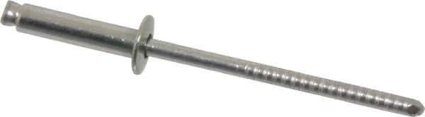 RivetKing - Size 46 Dome Head Stainless Steel Open End Blind Rivet - Stainless Steel Mandrel, 0.313" to 3/8" Grip, 1/4" Head Diam, 0.129" to 0.133" Hole Diam, 0.525" Length Under Head, 1/8" Body Diam - Eagle Tool & Supply