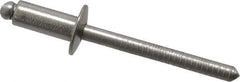 RivetKing - Size 64 Dome Head Stainless Steel Open End Blind Rivet - Stainless Steel Mandrel, 0.188" to 1/4" Grip, 3/8" Head Diam, 0.192" to 0.196" Hole Diam, 0.45" Length Under Head, 3/16" Body Diam - Eagle Tool & Supply