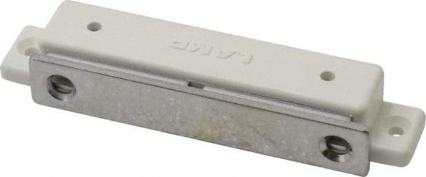 Sugatsune - 3.39" Long x 0.67" Wide x 0.51" High, Plastic & Steel Magentic Catch - White Finish, 10.5 Magnetic Force, 2-3/4" Long Strike, 15/32" Wide Strike - Eagle Tool & Supply
