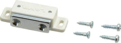 Sugatsune - 1.99" Long x 0.67" Wide x 0.47" High, Plastic & Steel Tension Catch - White Finish, 5.2 Magnetic Force, 1-3/16" Long Strike, 29/64" Wide Strike - Eagle Tool & Supply
