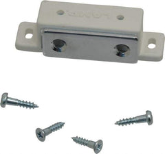 Sugatsune - 2.36" Long x 0.71" Wide x 0.63" High, Plastic & Steel Tension Catch - White Finish, 6.1 Magnetic Force, 1-1/2" Long Strike, 35/64" Wide Strike - Eagle Tool & Supply
