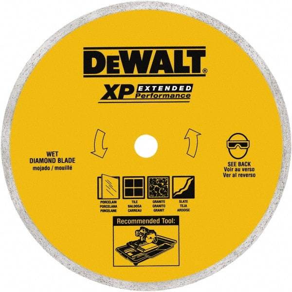 DeWALT - 8" Diam, 5/8" Arbor Hole Diam, Wet & Dry Cut Saw Blade - Diamond-Tipped, Standard Round Arbor - Eagle Tool & Supply