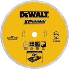 DeWALT - 8" Diam, 5/8" Arbor Hole Diam, Wet & Dry Cut Saw Blade - Diamond-Tipped, Standard Round Arbor - Eagle Tool & Supply