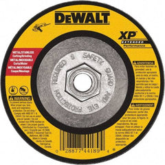 DeWALT - 24 Grit, 6" Wheel Diam, 1/4" Wheel Thickness, Type 27 Depressed Center Wheel - Zirconia Alumina, Resinoid Bond, 10,100 Max RPM, Compatible with Angle Grinder - Eagle Tool & Supply