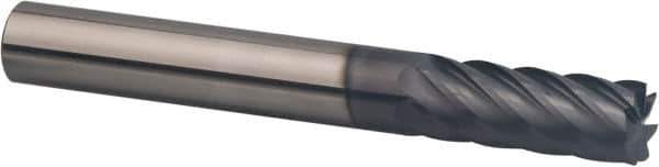 SGS - 3/16", 5/8" LOC, 3/16" Shank Diam, 2" OAL, 7 Flute, Solid Carbide Square End Mill - Single End, AlTiN Finish, Spiral Flute, 35° Helix, Centercutting, Right Hand Cut, Right Hand Flute, Series 66 - Eagle Tool & Supply