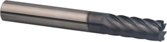 SGS - 3/16", 5/8" LOC, 3/16" Shank Diam, 2" OAL, 7 Flute, Solid Carbide Square End Mill - Single End, AlTiN Finish, Spiral Flute, 35° Helix, Centercutting, Right Hand Cut, Right Hand Flute, Series 66 - Eagle Tool & Supply