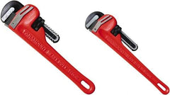 Paramount - 2 Piece, 0" to 1" & 0" to 2", Straight Pipe Wrench Set - Inch Measurement Standard - Eagle Tool & Supply