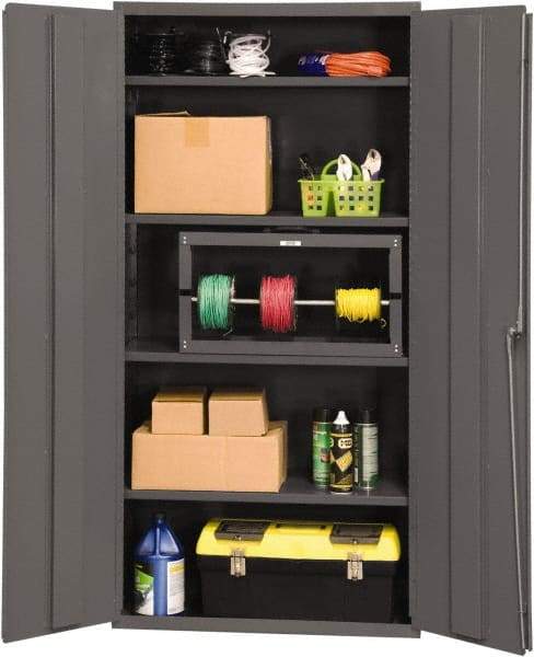 Durham - 4 Shelf Locking Storage Cabinet - Steel, 36" Wide x 24" Deep x 72" High, Gray - Eagle Tool & Supply