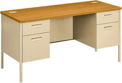 Hon - 60" Long x 29-1/2" High x 24" Deep, 4 Drawer Kneespace Credenza - Harvest/Putty (Color), Laminate Top - Eagle Tool & Supply