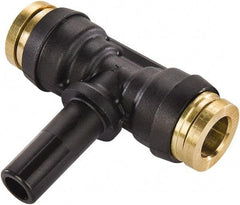 Parker - 1/4" Tube OD, Composite Push-to-Connect Tube Plug-In Branch Tee - Tube to Stem Connection, 250 Max psi, Buna-N O-Ring, -40 to 200°F Working Temp - Eagle Tool & Supply