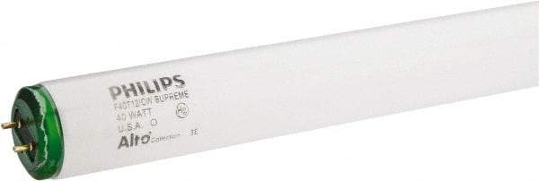 Philips - 40 Watt Fluorescent Tubular Medium Bi-Pin Lamp - 4,100°K Color Temp, 2,250 Lumens, Shatter Resistant, T12, 30,000 hr Avg Life - Eagle Tool & Supply