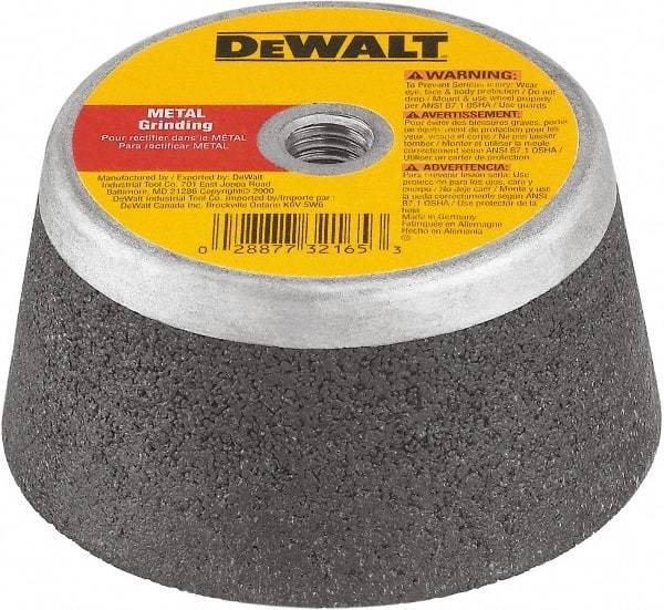 DeWALT - 5" Diam x 2" Thick, 16 Grit Surface Grinding Wheel - Aluminum Oxide/Silicon Carbide Blend, Type 11, Coarse Grade, 7,000 Max RPM, Resinoid Bond, One-Side Recess - Eagle Tool & Supply