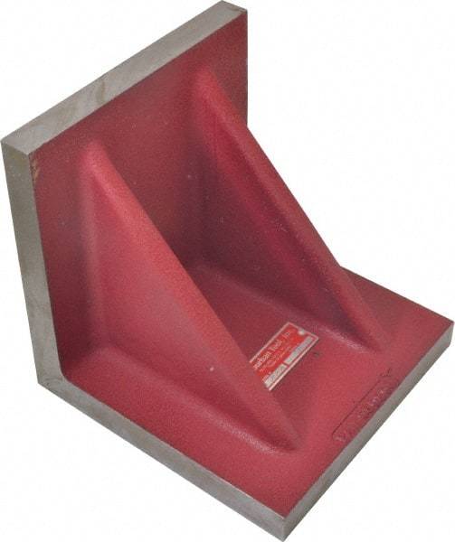 Suburban Tool - 8" Wide x 8" Deep x 8" High Cast Iron Machined Angle Plate - Standard Plate, Flat Surface, Double Web, 7/8" Thick, Single Plate - Eagle Tool & Supply