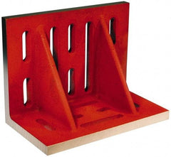 Suburban Tool - 12" Wide x 8" Deep x 9" High Cast Iron Machined Angle Plate - Standard Plate, Through-Slots on Surface, Double Web, 1" Thick, Single Plate - Eagle Tool & Supply