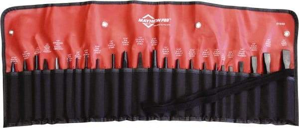 Mayhew - 24 Piece Punch & Chisel Set - 1/4 to 3/4" Chisel, 3/32 to 1/2" Punch, Hex Shank - Eagle Tool & Supply